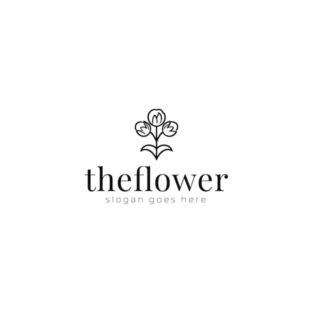 Diseño de logotipo vectorial de flor