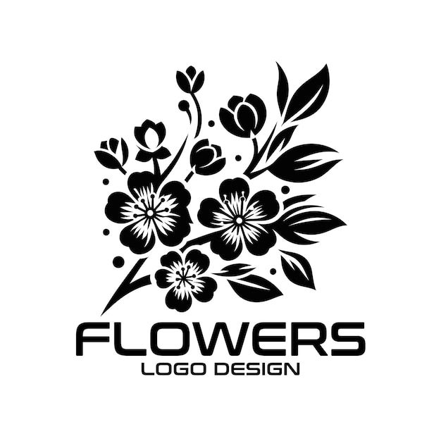 Diseño de logotipo vectorial de flores