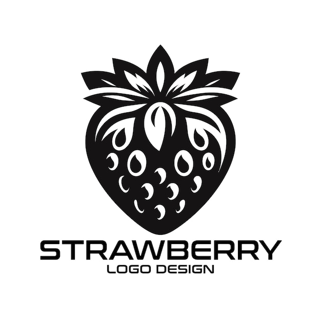 Diseño de logotipo vectorial de fresa