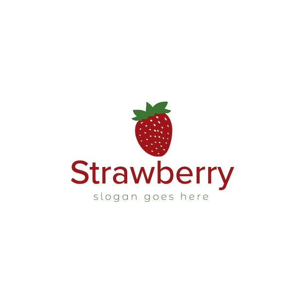 Diseño de logotipo vectorial de fresa