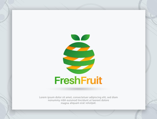 Diseño de logotipo vectorial de frutas frescas