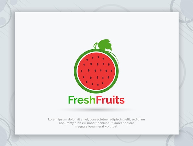 Diseño de logotipo vectorial de frutas frescas