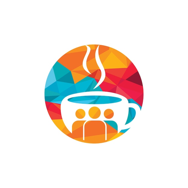 Diseño de logotipo vectorial de gente de café