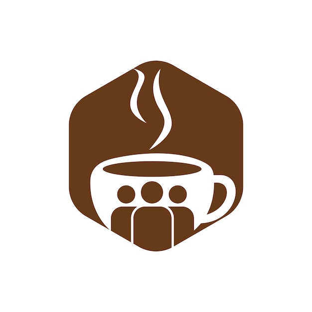 Diseño de logotipo vectorial de gente de café