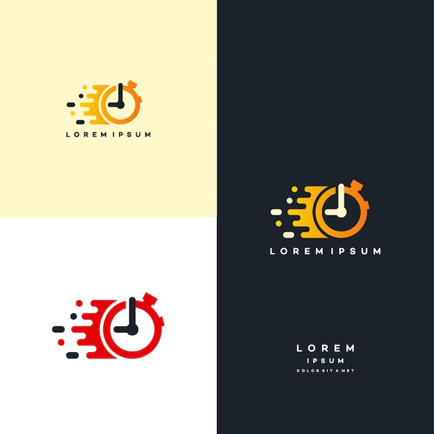 Diseño de logotipo vectorial de gestión del tiempo, vector de diseños de logotipo de Fast Time, símbolo del logotipo de cronómetro