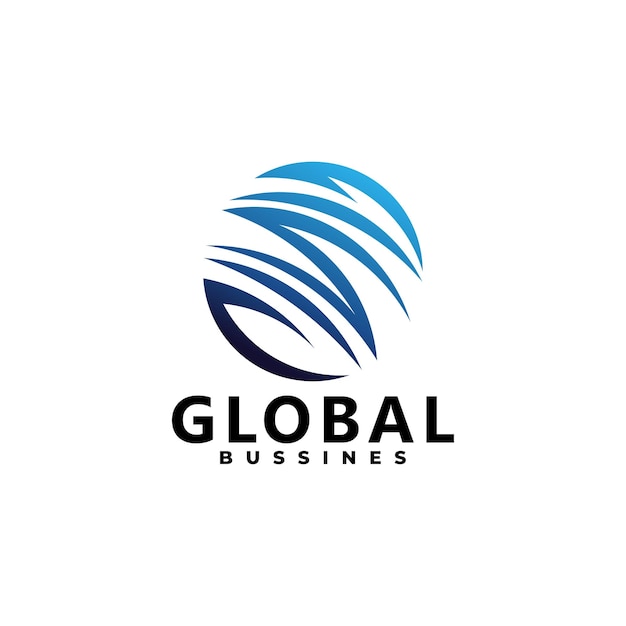 Diseño de logotipo vectorial global aislado