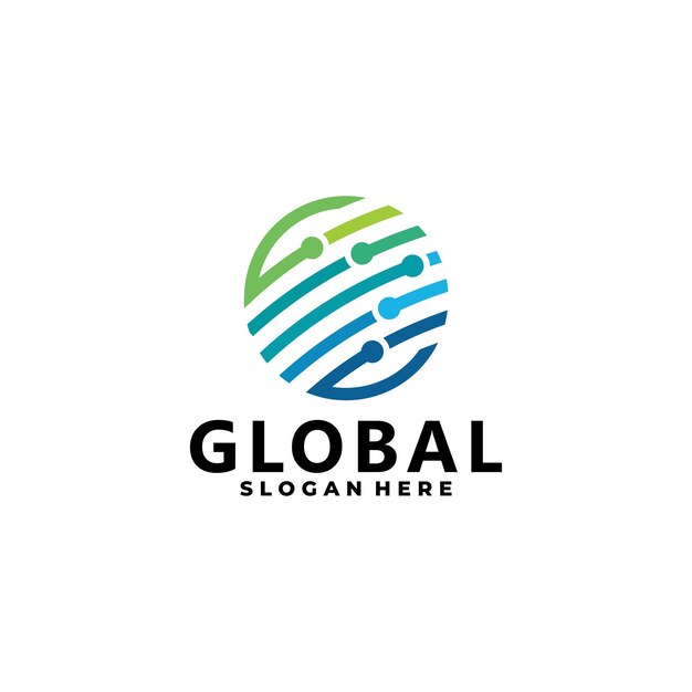 Vector diseño de logotipo vectorial global aislado