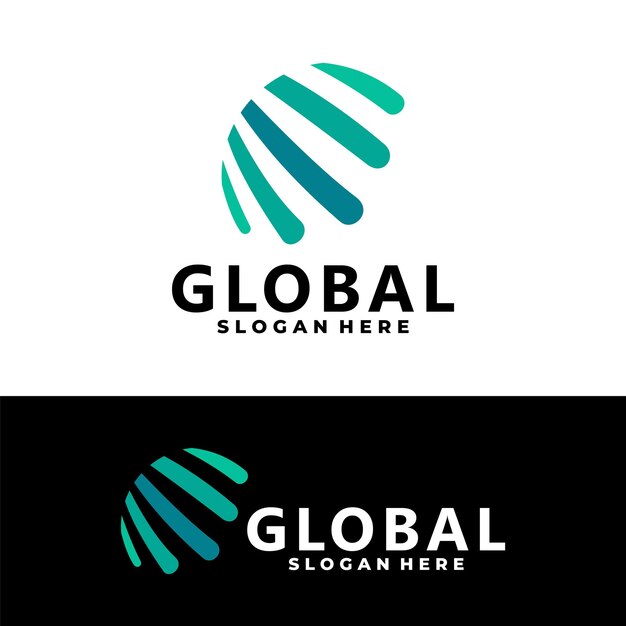 Diseño de logotipo vectorial global aislado