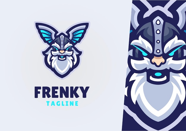 Diseño del logotipo vectorial gráfico de frenky viking