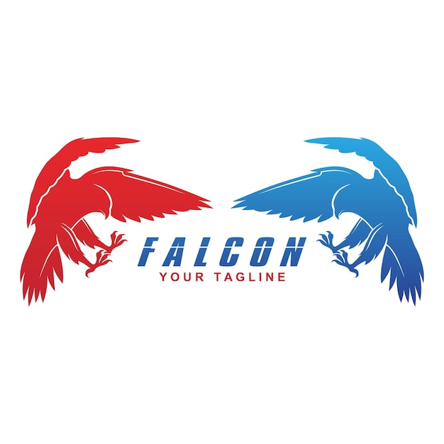 Diseño de logotipo vectorial de halcón simple logotipo adecuado para equipos deportivos, compañías de medios y agencias seguras