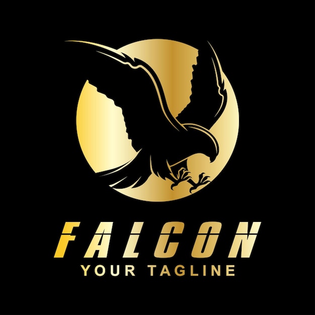 Diseño de logotipo vectorial de halcón simple logotipo adecuado para equipos deportivos, compañías de medios y agencias seguras