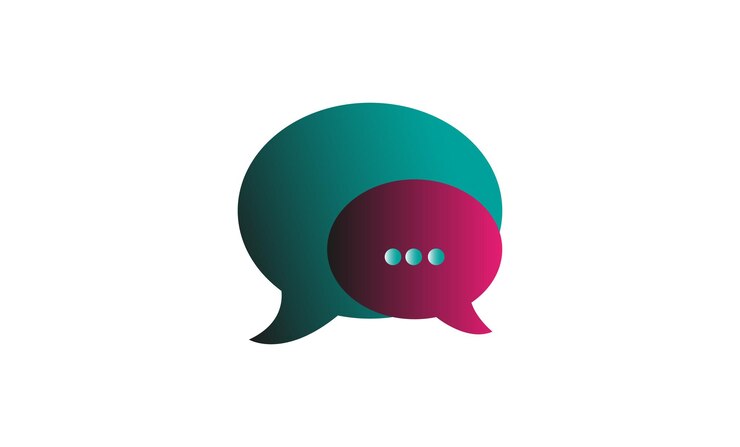 Diseño de logotipo vectorial de icono de chat de masaje de SMS