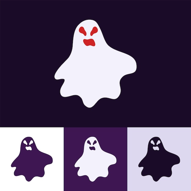 Diseño de logotipo vectorial del icono de Helloween Ghost