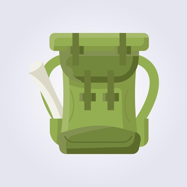 diseño del logotipo vectorial del icono de la mochila plana