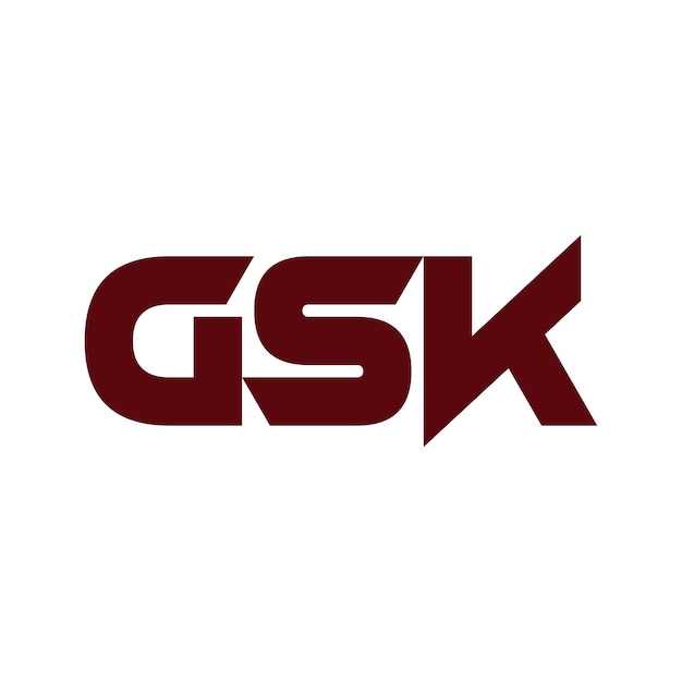 El diseño del logotipo vectorial del icono del símbolo inicial de la letra abstracta creativa de GSK