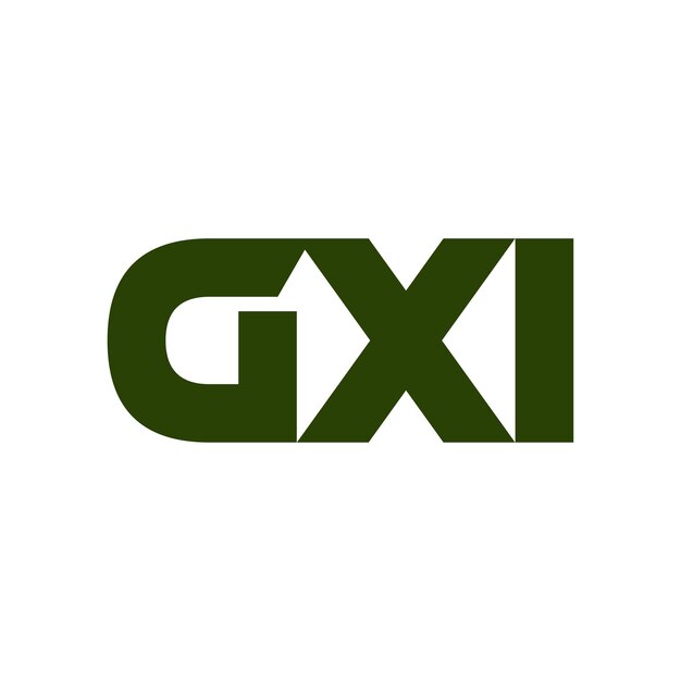 Diseño del logotipo vectorial del icono del símbolo inicial de la letra abstracta creativa de GXI