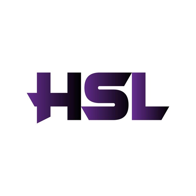 El diseño del logotipo vectorial del icono del símbolo inicial de la letra abstracta creativa de HSL