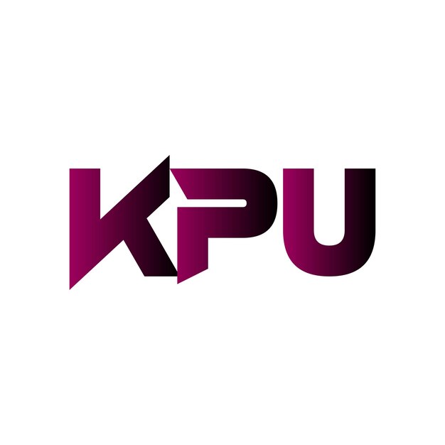 El diseño del logotipo vectorial del icono del símbolo inicial de la letra abstracta creativa de KPU