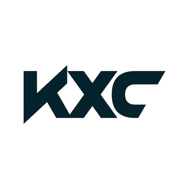 Diseño del logotipo vectorial del icono del símbolo inicial de la letra abstracta creativa KXC