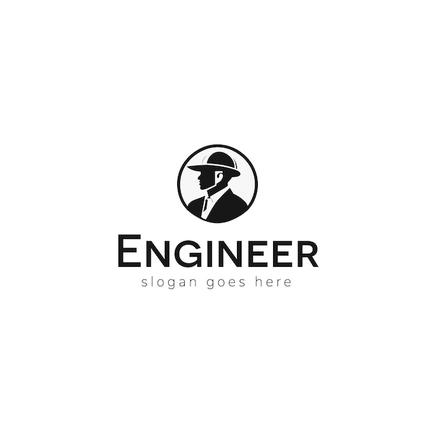 Diseño de logotipo vectorial de ingeniero