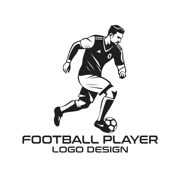 Vector diseño del logotipo vectorial del jugador de fútbol