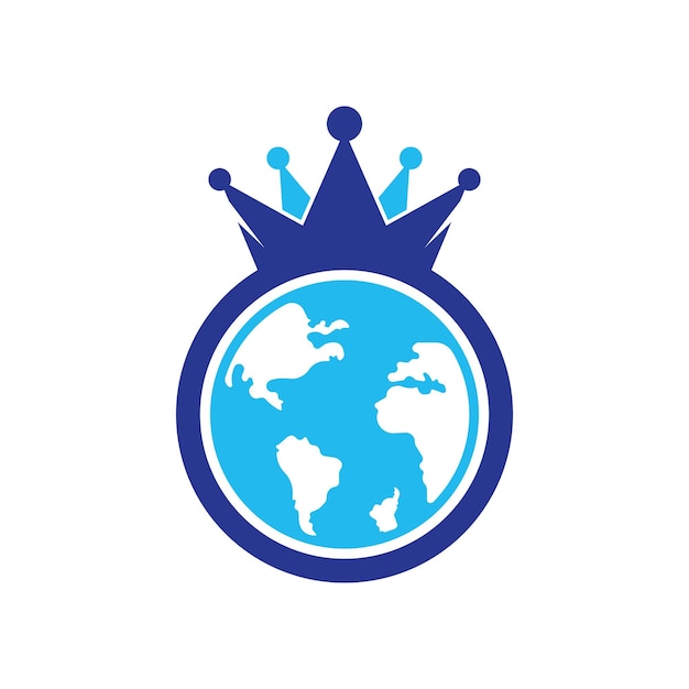 Diseño de logotipo vectorial King Planet. Diseño del icono del logotipo del rey del globo.