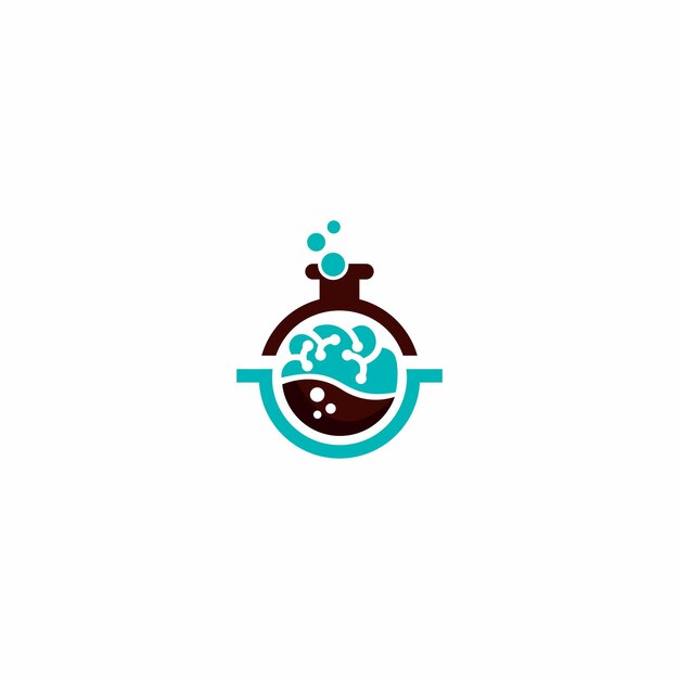 diseño de logotipo vectorial de laboratorio cerebral