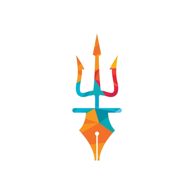 Diseño del logotipo vectorial del lápiz tridente