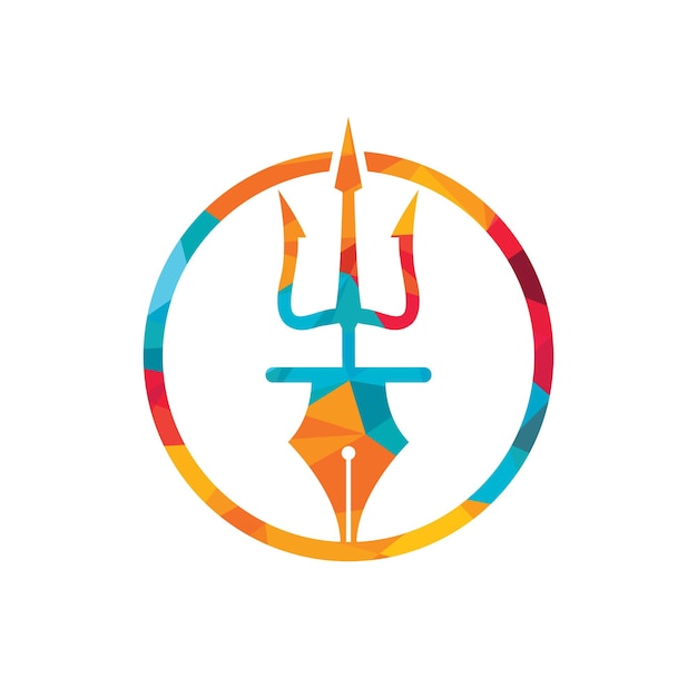 Diseño del logotipo vectorial del lápiz tridente