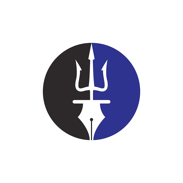 Diseño del logotipo vectorial del lápiz tridente