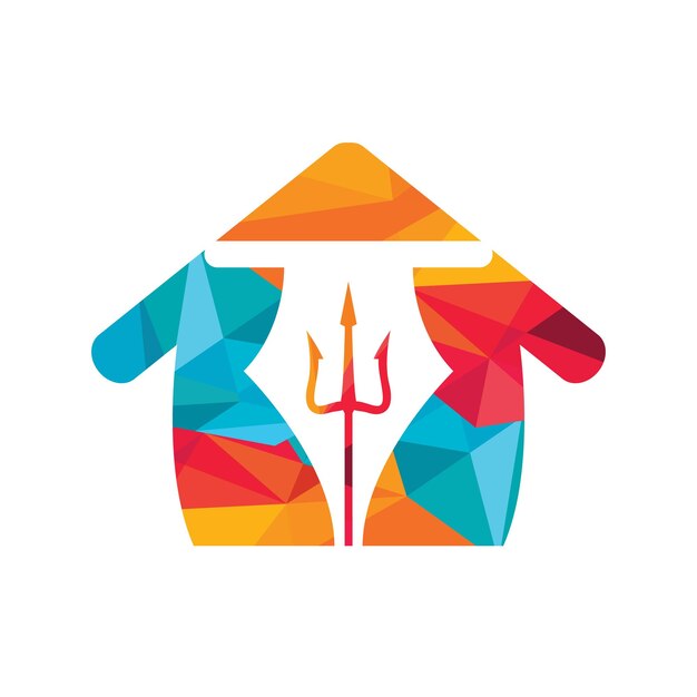 Diseño del logotipo vectorial del lápiz tridente