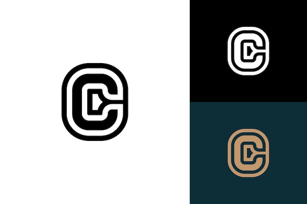 Diseño del logotipo vectorial de la letra c monograma