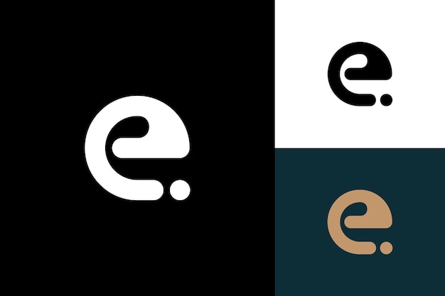 Diseño del logotipo vectorial de la letra e monograma