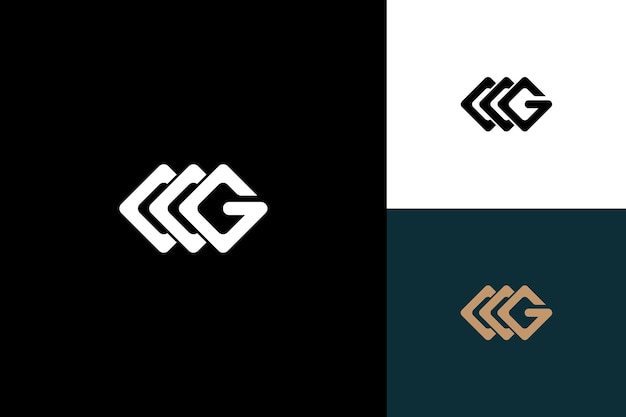 Vector diseño del logotipo vectorial de la letra g monograma