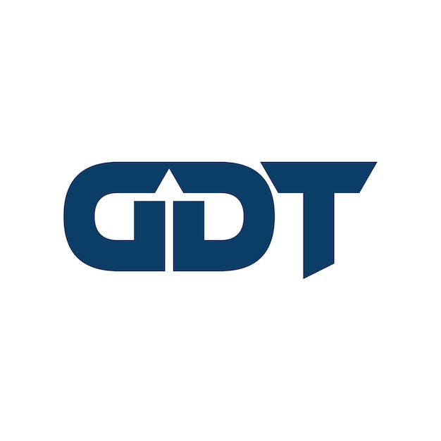 Diseño del logotipo vectorial de la letra inicial, el símbolo inicial y el icono de GDT