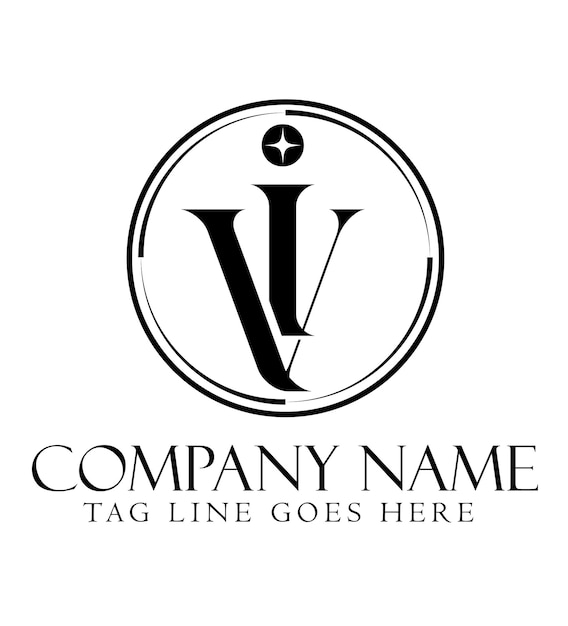 Diseño de logotipo vectorial de letra IV o VI para salones de joyería de lujo y startups