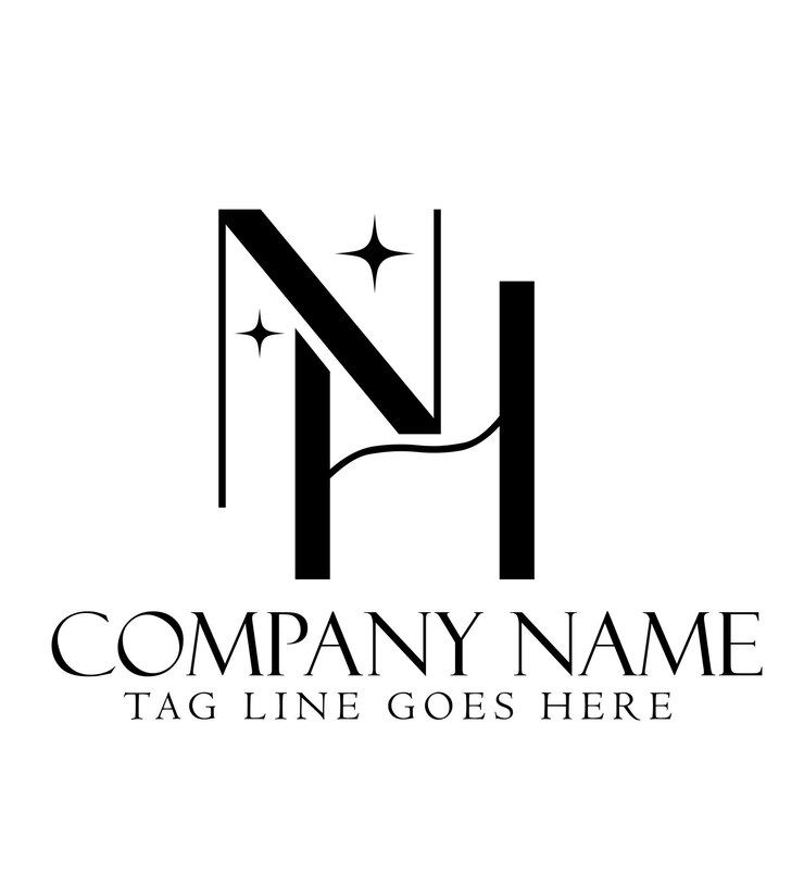 Vector diseño del logotipo vectorial de la letra nh o hn