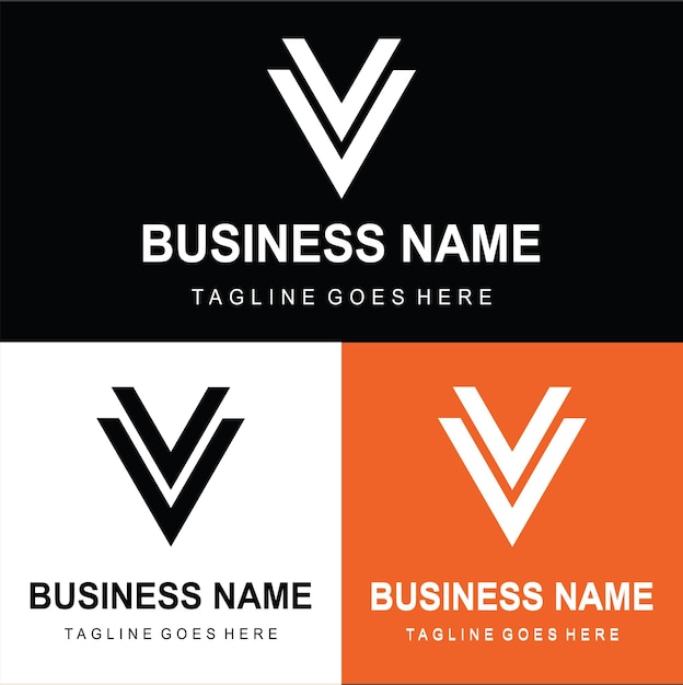 Diseño de logotipo vectorial letra V