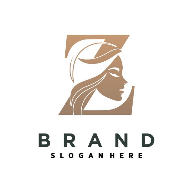 Diseño de logotipo vectorial de la letra z para la belleza con estilo creativo