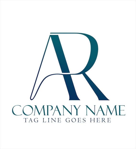 Diseño de logotipo vectorial de letras AR o RA para salones de joyería de lujo y startups