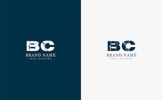 Diseño del logotipo vectorial de letras BC