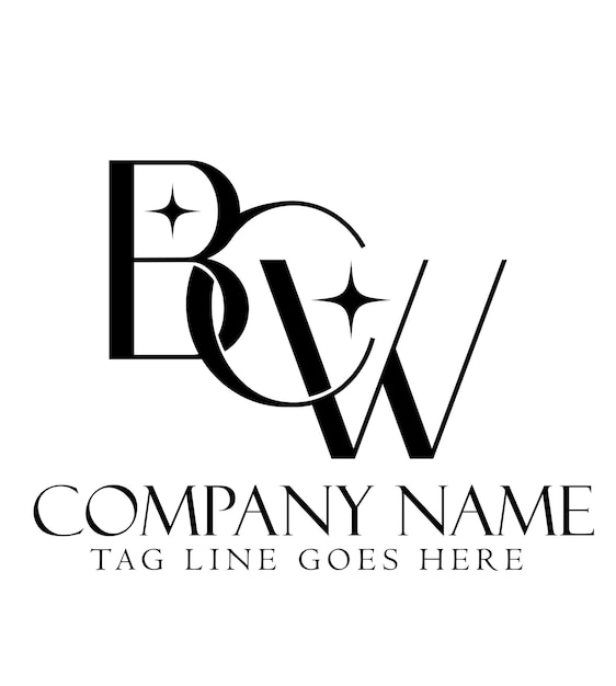 Diseño de logotipo vectorial de letras BCW o BWC para boutiques de joyería de moda de lujo y startups