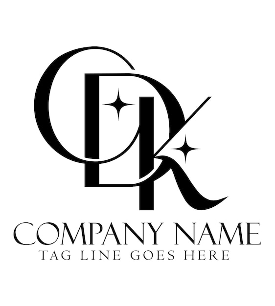 Diseño de logotipo vectorial de letras CDK o CKD para boutiques de joyería de moda de lujo y startups