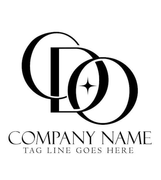 Diseño de logotipo vectorial de letras CDO o COD para boutiques de joyería de moda de lujo y startups