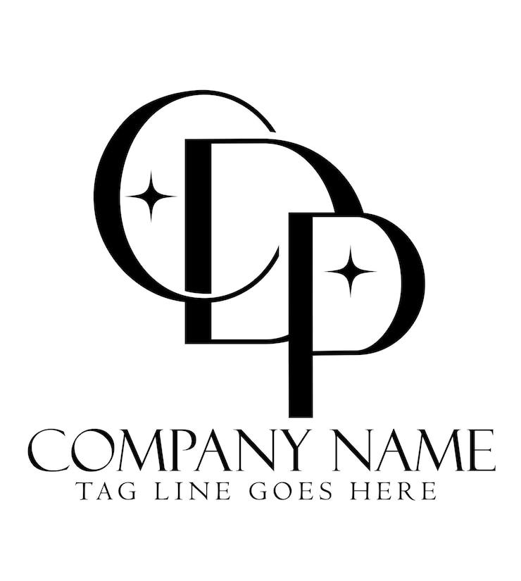 Vector diseño de logotipo vectorial de letras cdp o cpd para boutiques de joyería de moda de lujo y startups