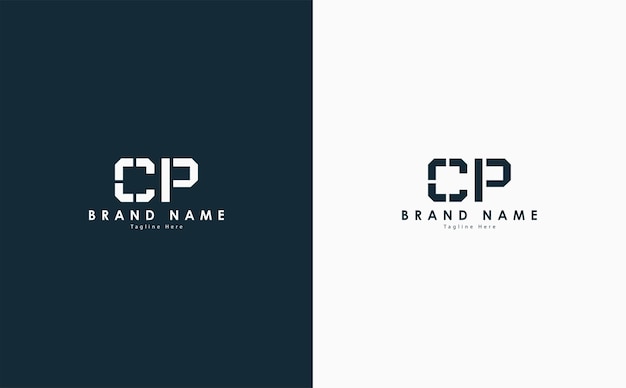 Diseño de logotipo vectorial de letras CP