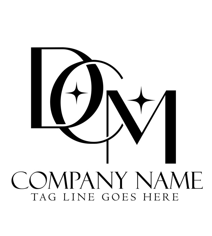 Vector diseño de logotipo vectorial de letras dcm o cdm para boutiques de joyería de moda de lujo y startups