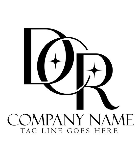 Diseño de logotipo vectorial de letras DCR o CDR para boutiques de joyería de moda de lujo y startups