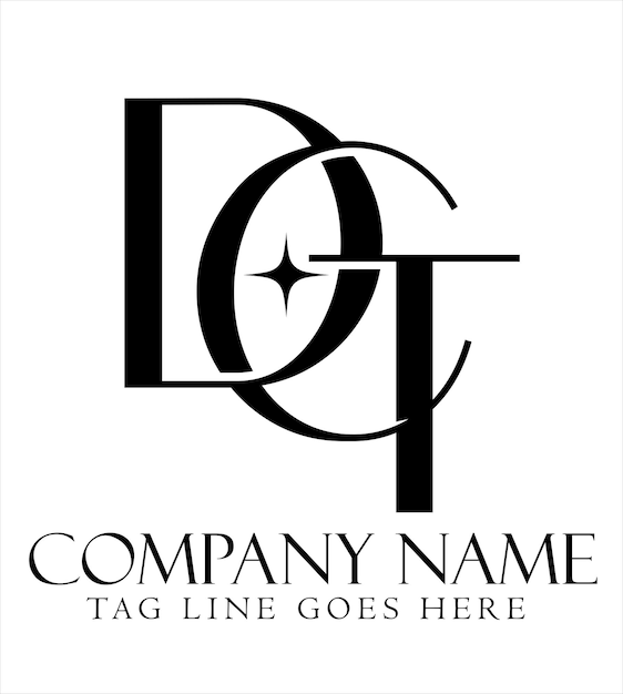 Diseño de logotipo vectorial de letras DCT o CDT para boutiques de joyería de moda de lujo y startups