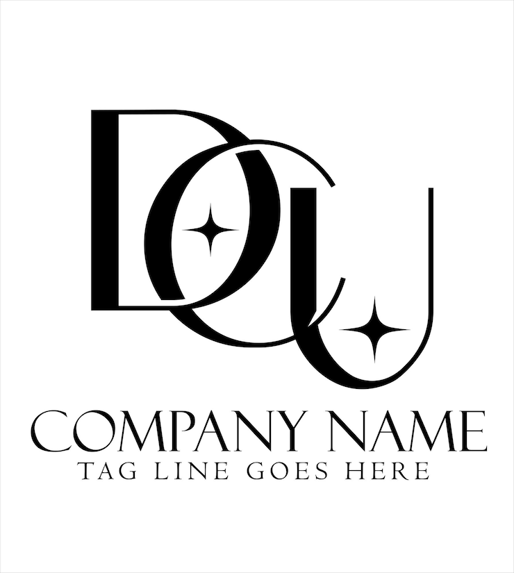 Vector diseño de logotipo vectorial de letras dcu o cdu para boutiques de joyería de moda de lujo y startups